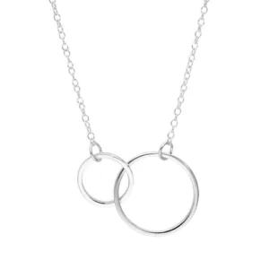 Sterling Silver Karma Circles Necklace - 17 Inch Chain